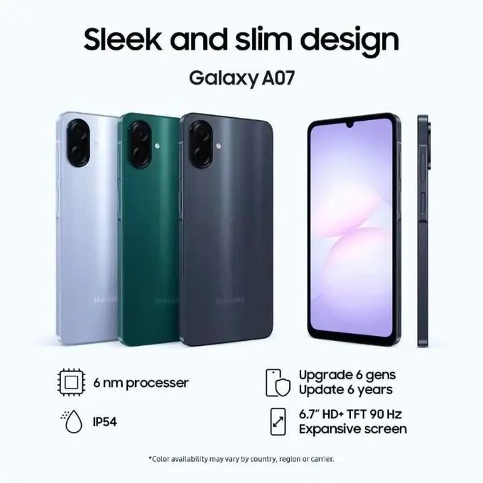 Samsung Galaxy A07, 6.7'' Display, 4GB RAM+ 64GB ROM (Dual) 50MP Camera, 5000mAh-2 yrs warranty