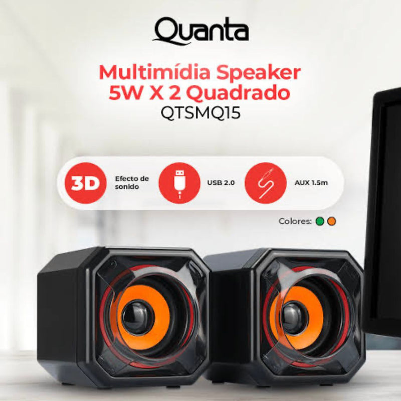 Multimidia Speaker 5W X 2 Quadrado QTSMQ15