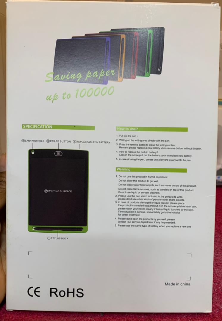 BIG 10" LCD Writing Tablet Unbreakable With Stylus Pen Re-Writable With Screen