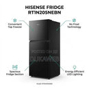 Hisense 205L Double Door Fridge (RT1N205NEBN)