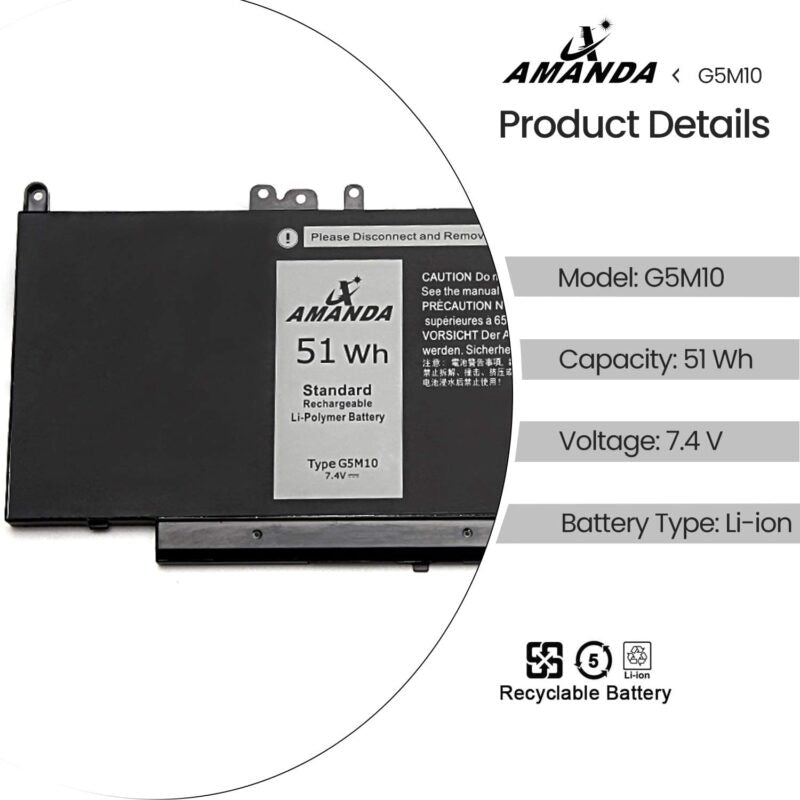 Battery Replacement for Dell Latitude E5550 E5450 Notebook 15.6 inch 0WYJC2 - mykariakoo